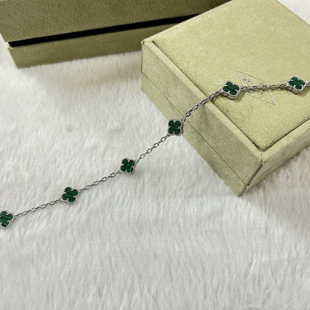 [⭐Maelin]CLOVER 6 MOTIF MALACHITE BRACELET
