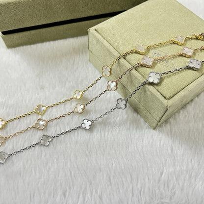 [⭐Maelin]CLOVER 6 MOTIF WHITE MOP BRACELET