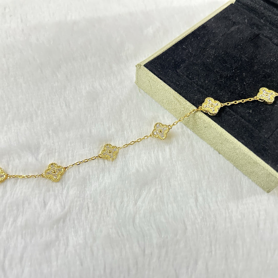 [⭐Maelin]CLOVER 6 MOTIF DIAMOND BRACELET