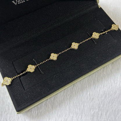 [⭐Maelin]CLOVER 6 MOTIF DIAMOND BRACELET