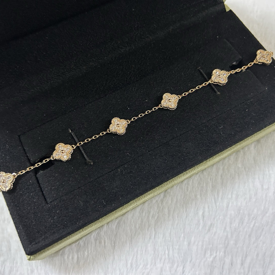 [⭐Maelin]CLOVER 6 MOTIF DIAMOND BRACELET