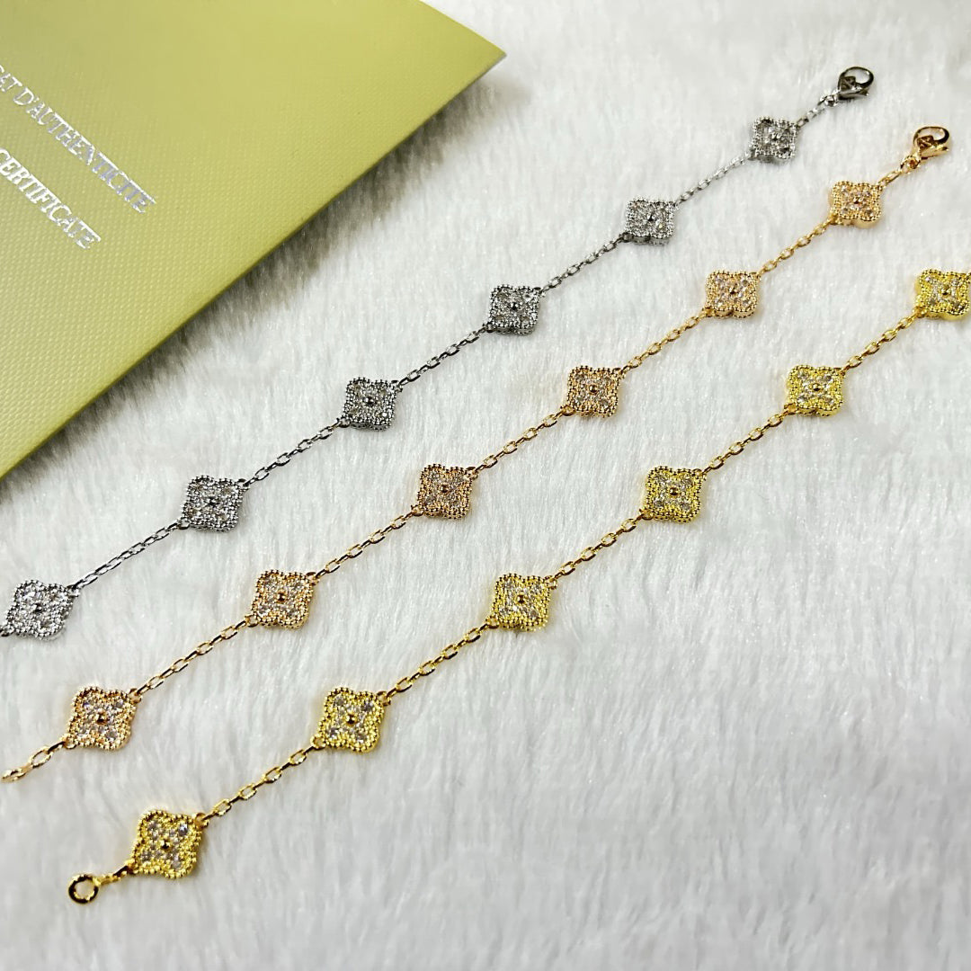 [⭐Maelin]CLOVER 6 MOTIF DIAMOND BRACELET