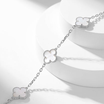 [⭐Maelin]CLOVER 10 MOTIFS WHITE MOTHER OF PEARL NECKLACE