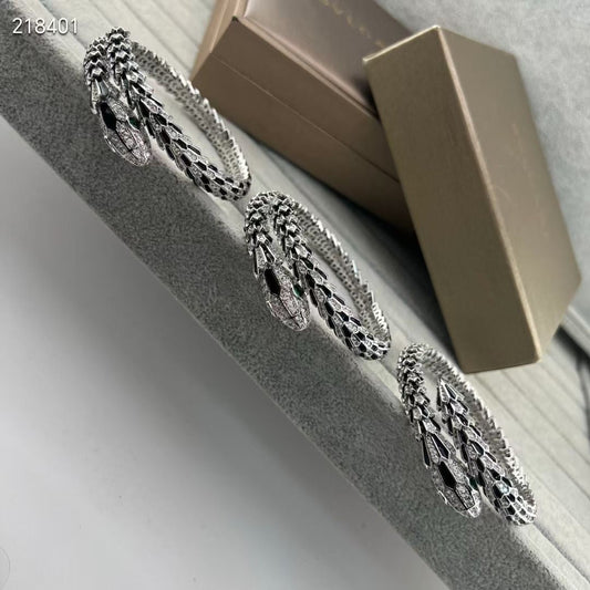 [⭐Maelin]NEW OBSIDIAN & DIAMOND SERPENT BRACELET