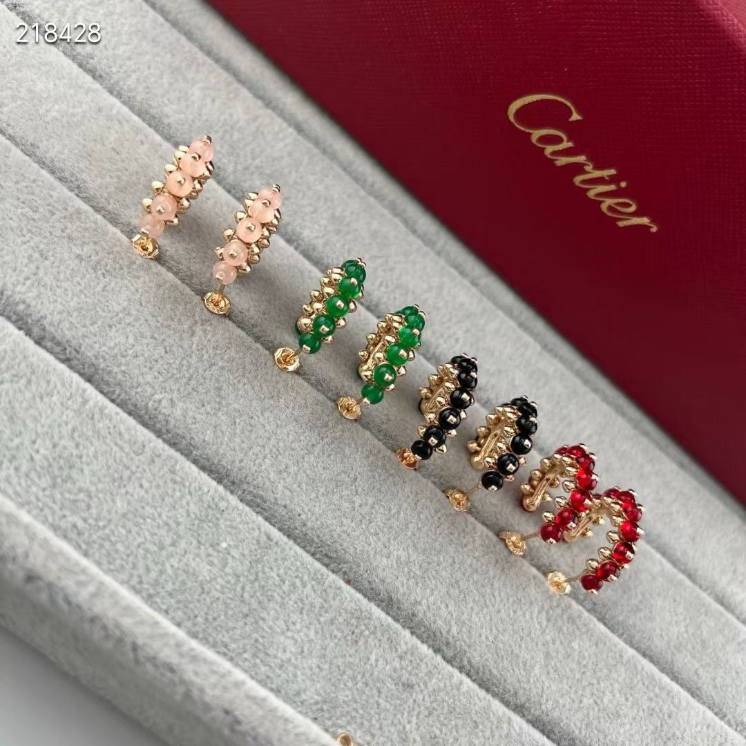 [⭐Maelin]NEW COLORED GEMSTONE COLLECTION SMALL HOOP EARRINGS