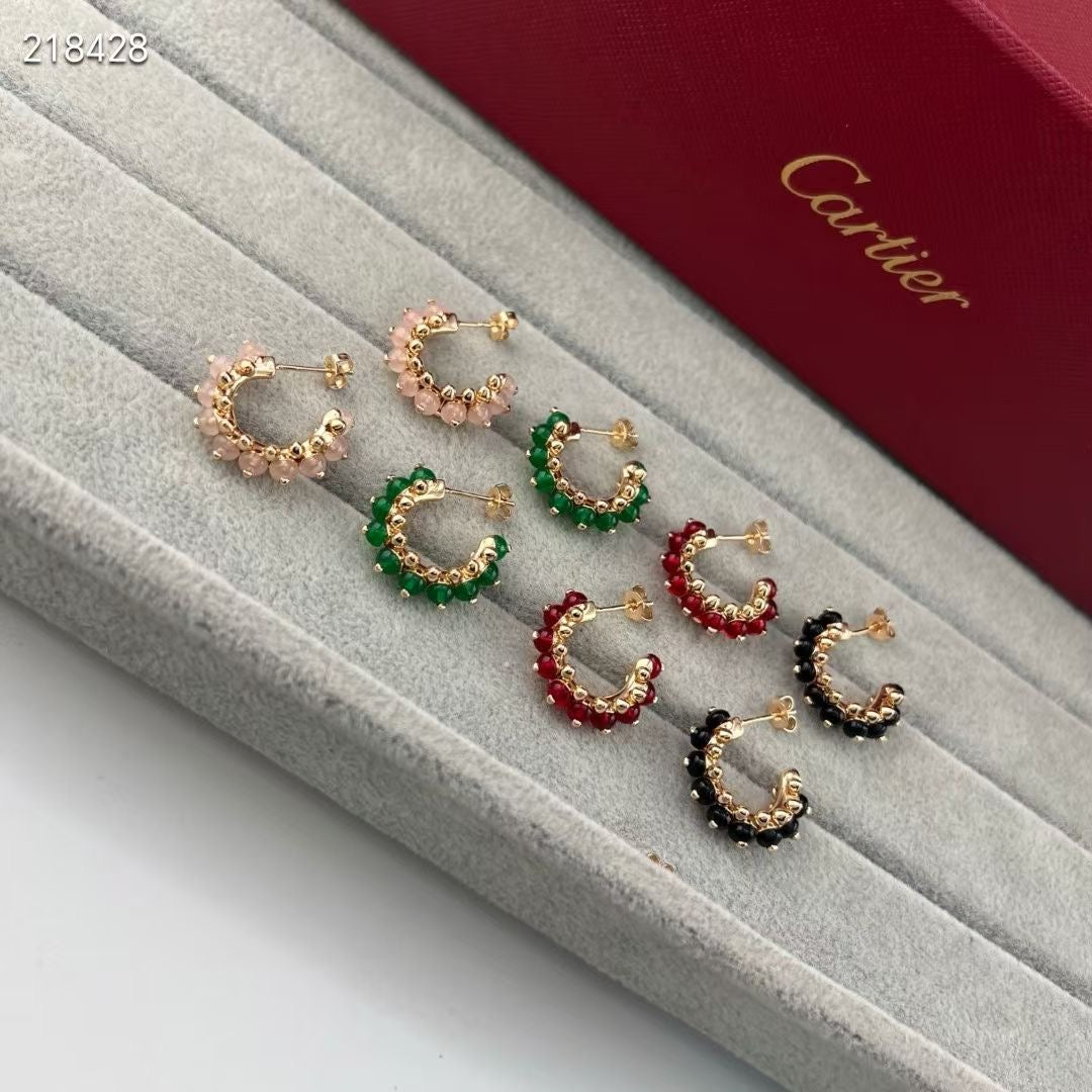 [⭐Maelin]NEW COLORED GEMSTONE COLLECTION SMALL HOOP EARRINGS