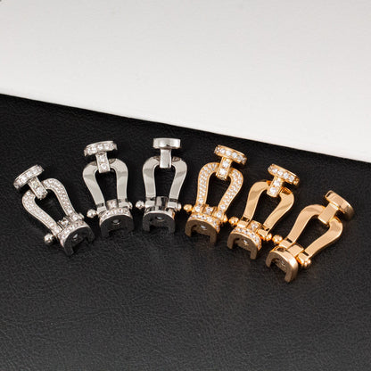 [⭐Maelin]FORCE LARGE HORSESHOE FULL DIAMOND BRACELET SILVER
