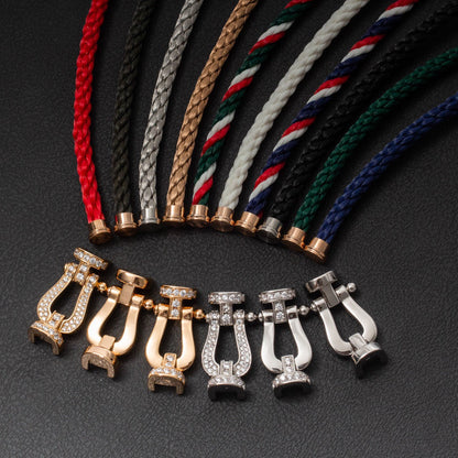 [⭐Maelin]FORCE LARGE HORSESHOE HALF DIAMOND BRACELET GOLD