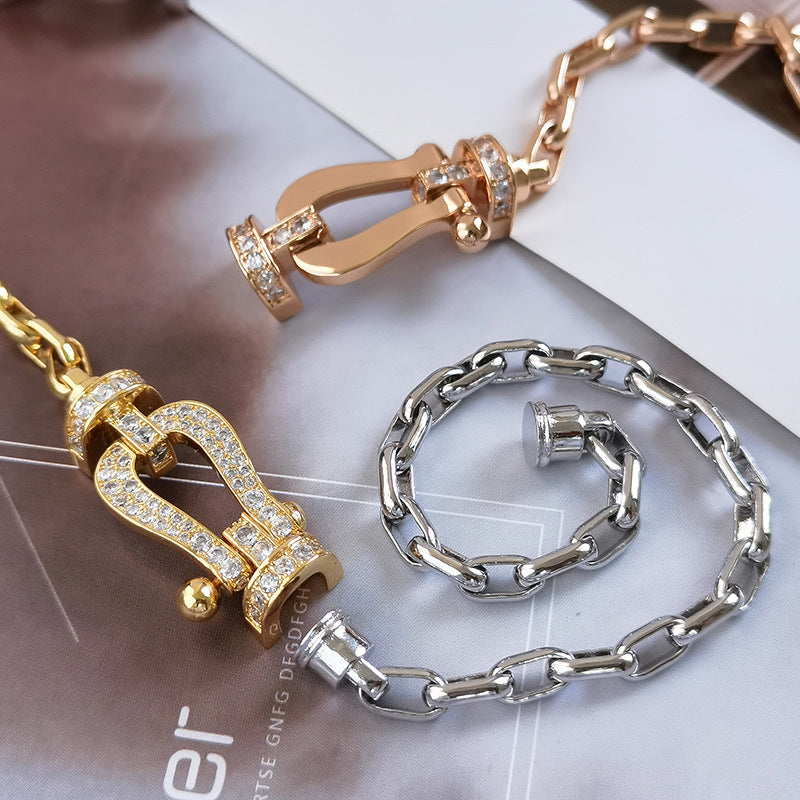 [⭐Maelin]FORCE LARGE HORSESHOE CLASP  METAL BRACELET