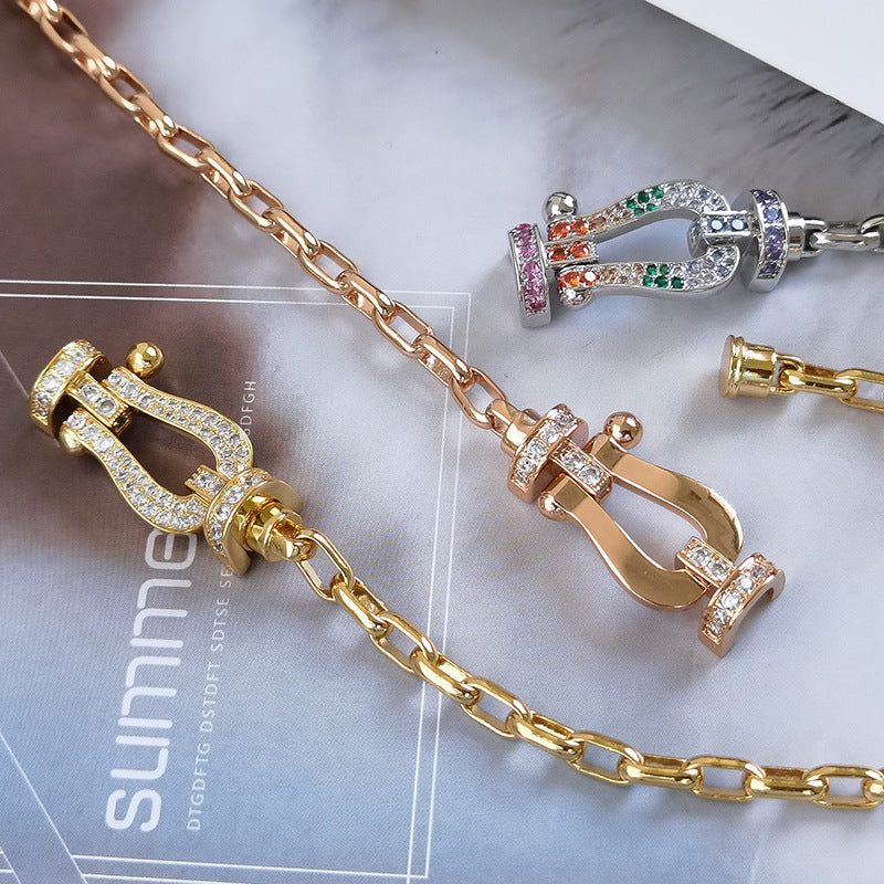[⭐Maelin]FORCE LARGE HORSESHOE CLASP  METAL BRACELET