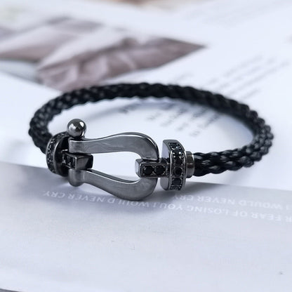 [⭐Maelin]FORCE LARGE SERIES HORSESHOE BLACK SAMURAI BRACELET