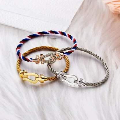 [⭐Maelin]FORCE LARGE HORSESHOE NO DIAMOND BRACELET GOLD