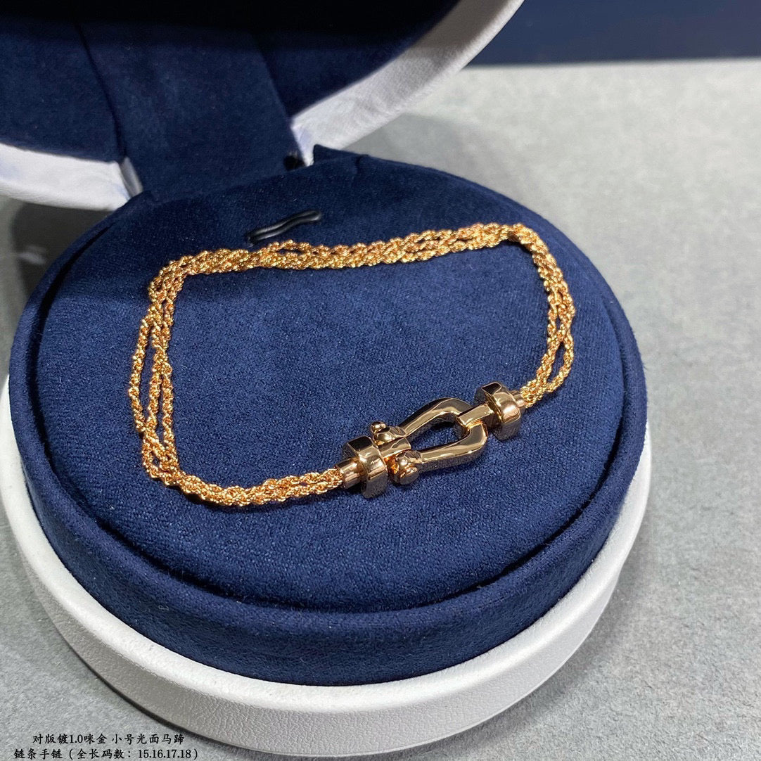 [⭐Maelin]FORCE SMALL HORSESHOE  DIAMOND CHAIN ROPE BRACELET