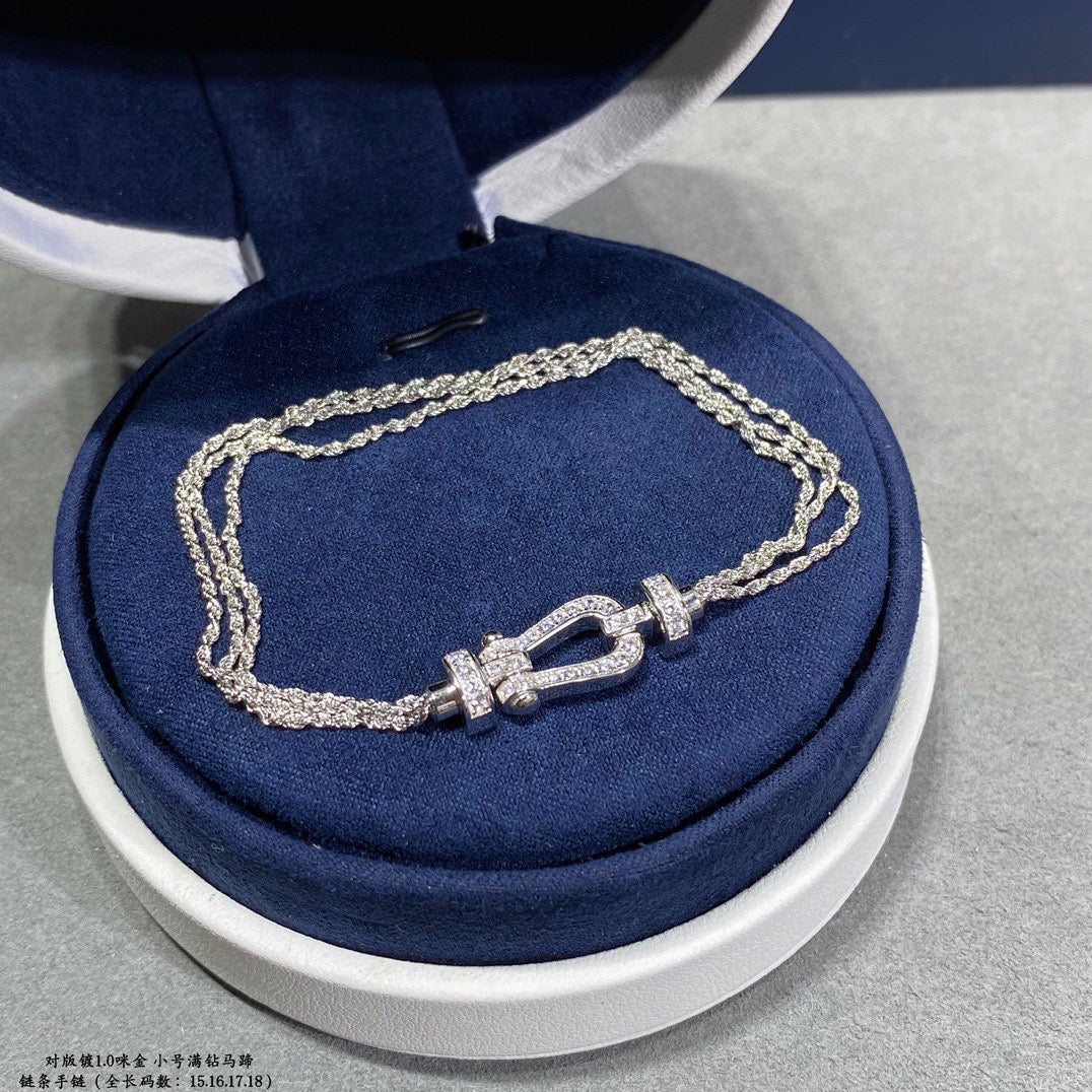 [⭐Maelin]FORCE SMALL HORSESHOE  DIAMOND CHAIN ROPE BRACELET