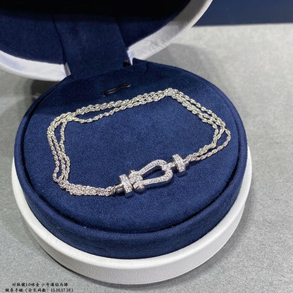 [⭐Maelin]FORCE SMALL HORSESHOE  DIAMOND CHAIN ROPE BRACELET