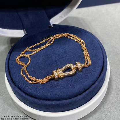 [⭐Maelin]FORCE SMALL HORSESHOE  DIAMOND CHAIN ROPE BRACELET