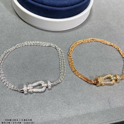 [⭐Maelin]FORCE SMALL HORSESHOE  DIAMOND CHAIN ROPE BRACELET