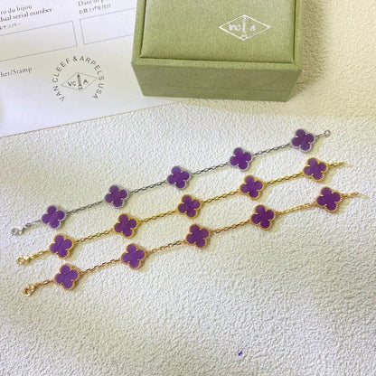 [⭐Maelin] CLOVER 5 MOTIF VIOLET BRACELET COLLECTION