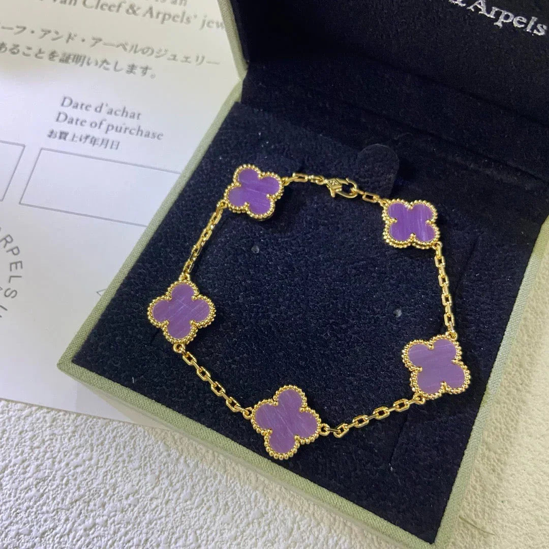 [⭐Maelin] CLOVER 5 MOTIF VIOLET BRACELET COLLECTION