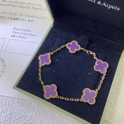 [⭐Maelin] CLOVER 5 MOTIF VIOLET BRACELET COLLECTION