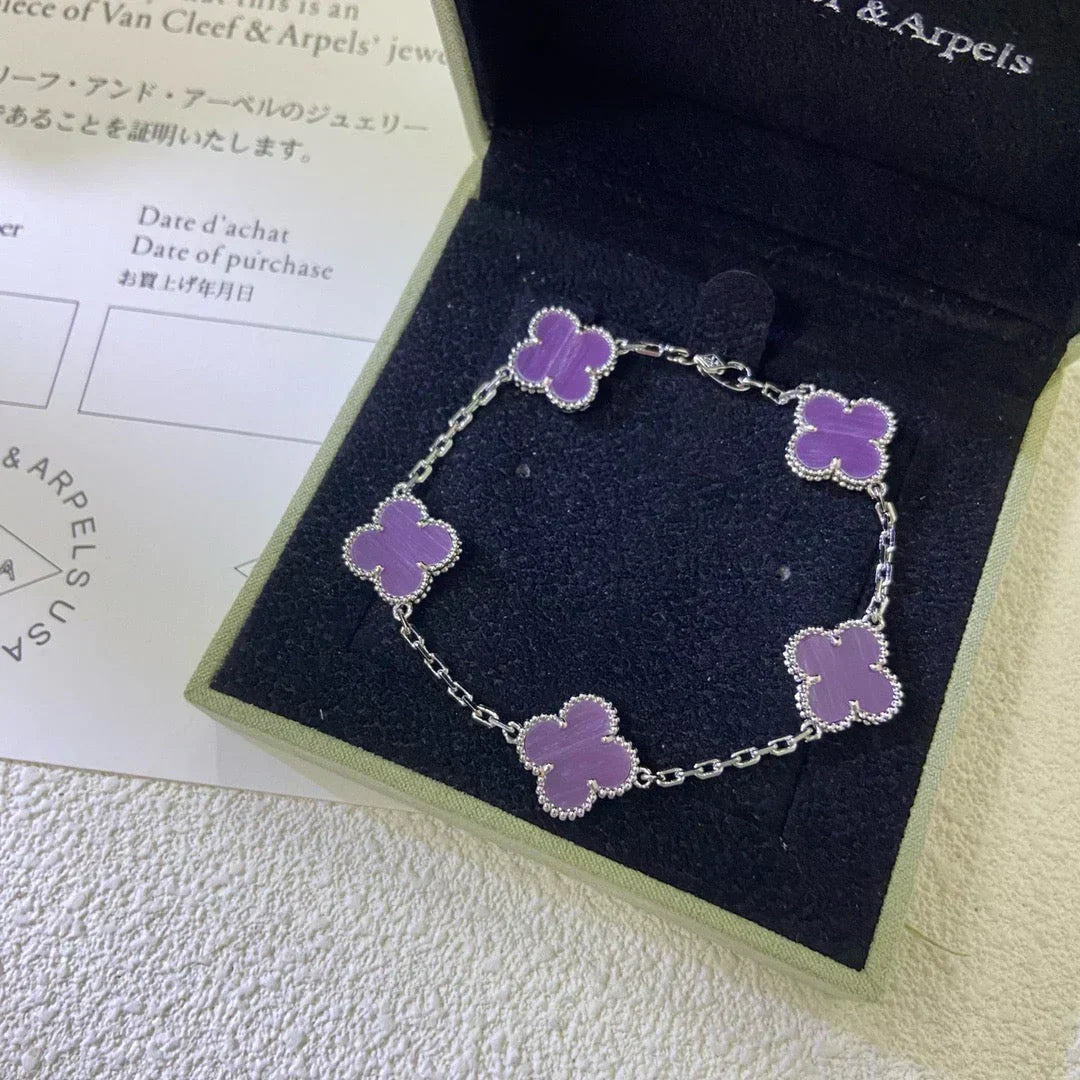 [⭐Maelin] CLOVER 5 MOTIF VIOLET BRACELET COLLECTION