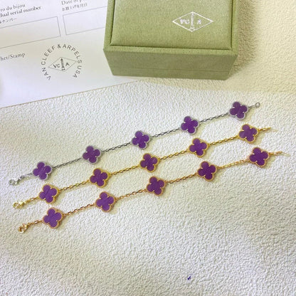 [⭐Maelin] CLOVER 5 MOTIF VIOLET BRACELET COLLECTION