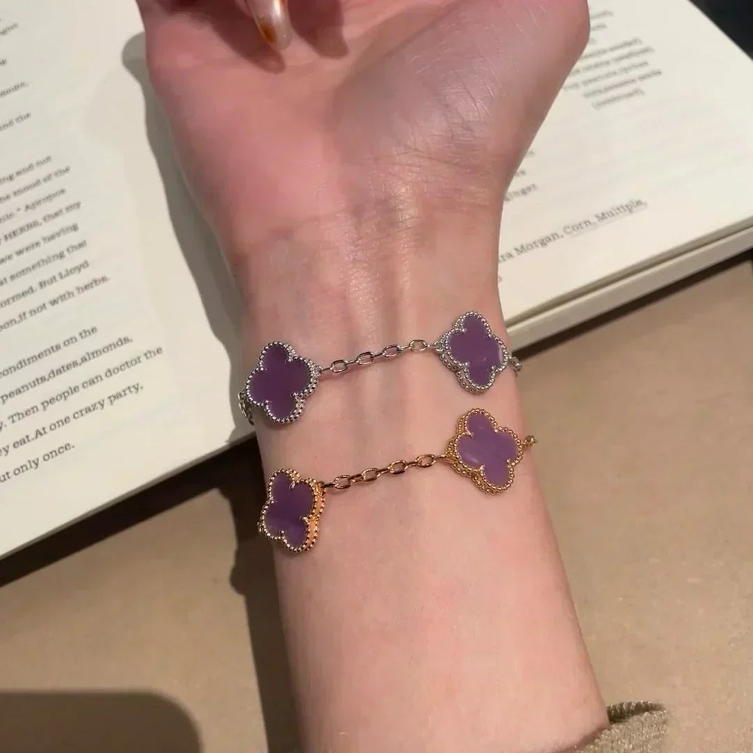 [⭐Maelin] CLOVER 5 MOTIF VIOLET BRACELET COLLECTION