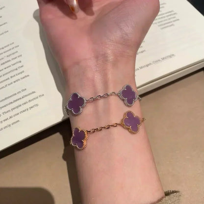 [⭐Maelin] CLOVER 5 MOTIF VIOLET BRACELET COLLECTION
