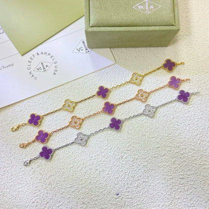 [⭐Maelin] CLOVER 5 MOTIF VIOLET BRACELET COLLECTION