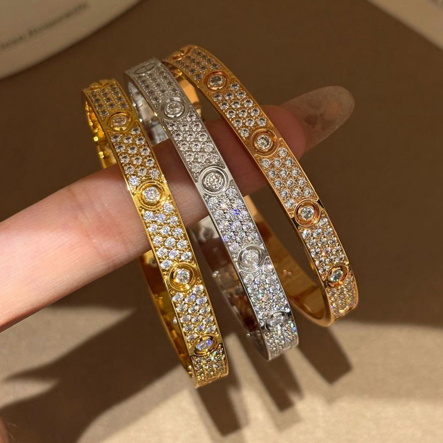 [⭐Maelin]LOVE BRACELET 6.1MM DIAMOND-PAVED 10 BIG DIAMONDS