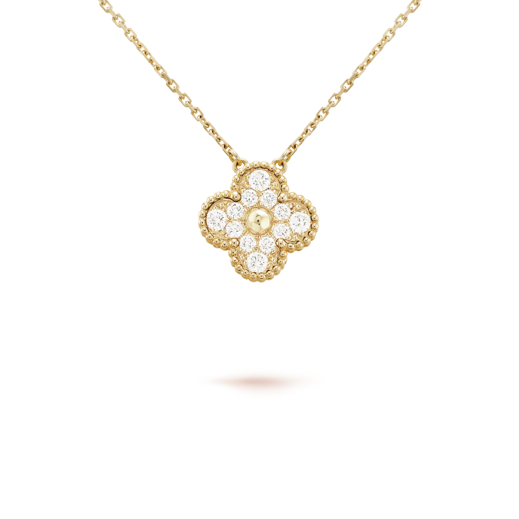[⭐Maelin]CLOVER 15MM DIAMOND SINGLE FLOWER NECKLACE