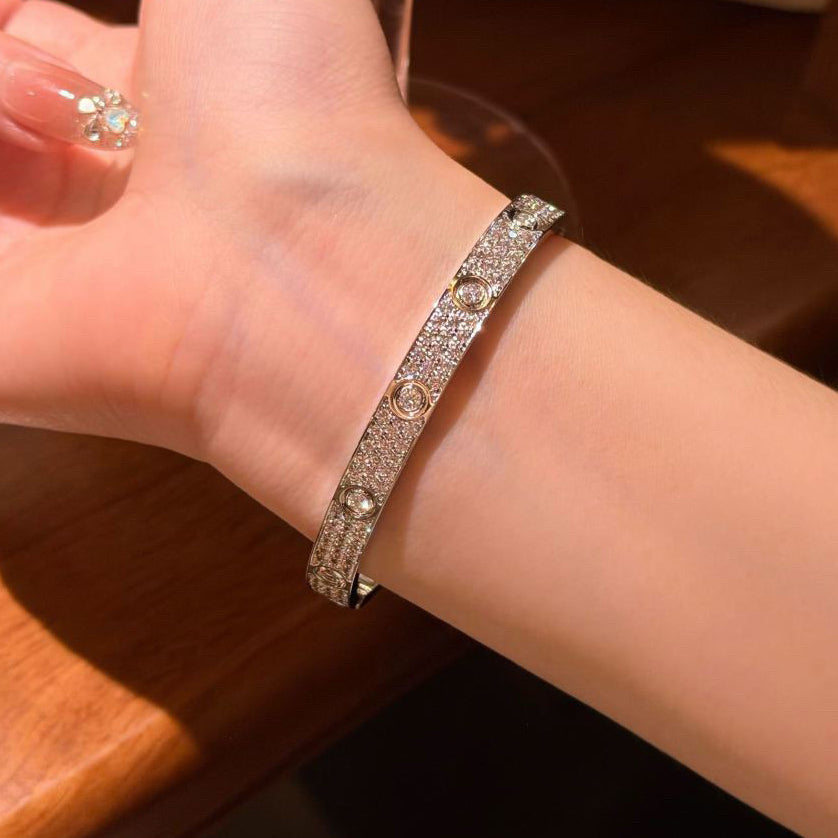 [⭐Maelin]LOVE BRACELET 6.1MM DIAMOND-PAVED 10 BIG DIAMONDS
