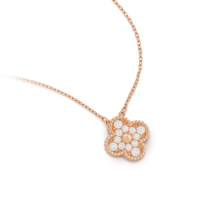 [⭐Maelin]CLOVER 15MM DIAMOND SINGLE FLOWER NECKLACE