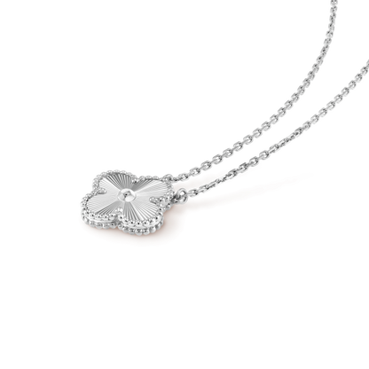 [⭐Maelin]CLOVER 15MM LASER NECKLACE SILVER