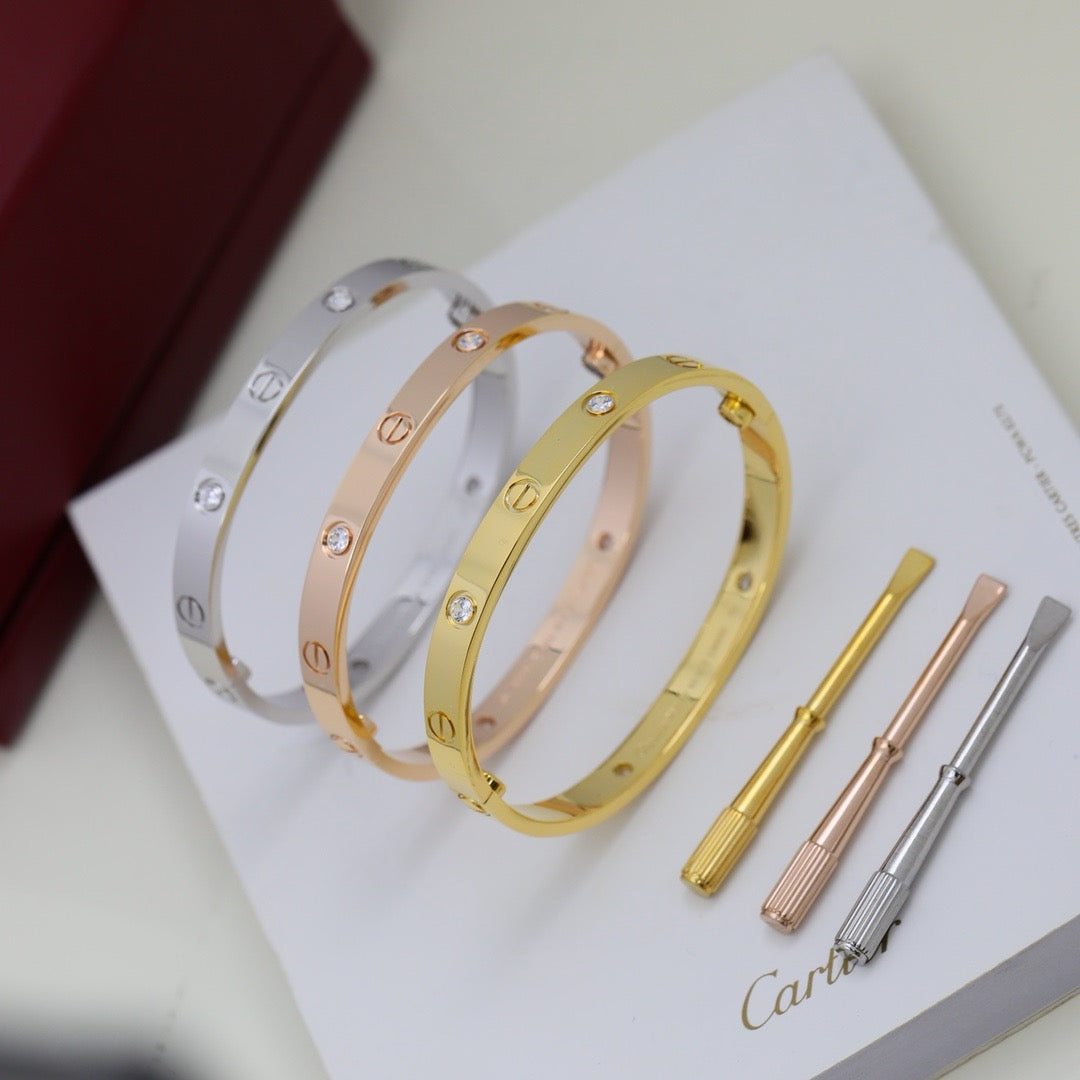 [⭐Maelin]LOVE BRACELET 6.1MM 4 DIAMONDS