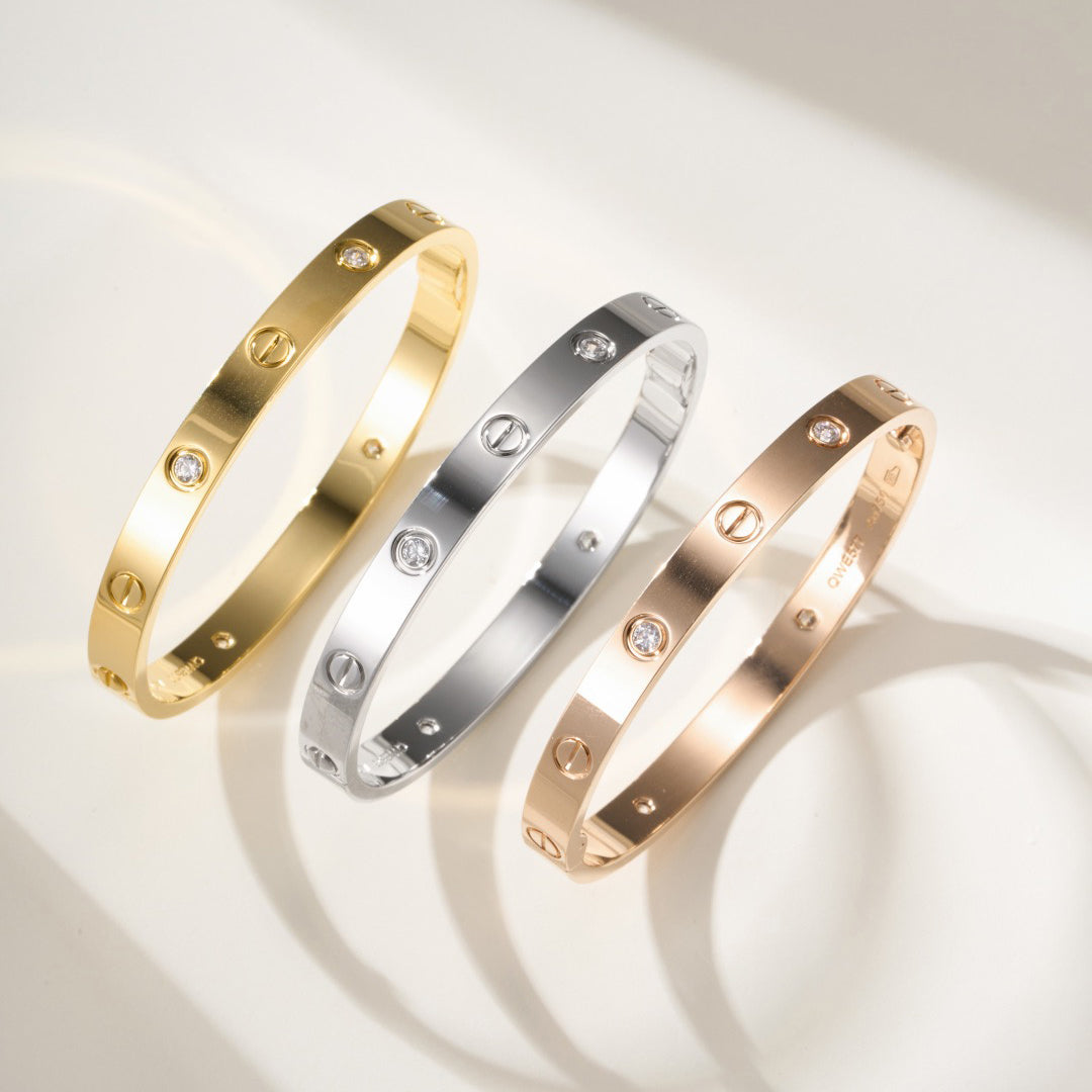 [⭐Maelin]LOVE BRACELET 6.1MM 4 DIAMONDS