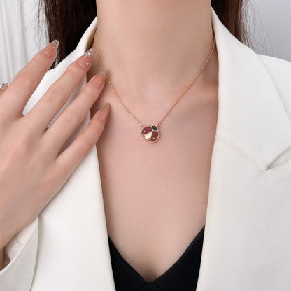[⭐Maelin]LUCKY  CARNELIANS LADYBUG NECKLACE