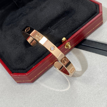 [⭐Maelin]LOVE BRACELET 6.1MM 1 DIAMOND OPEN CUFF
