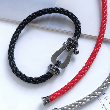 [⭐Maelin]FORCE LARGE SERIES HORSESHOE BLACK SAMURAI BRACELET