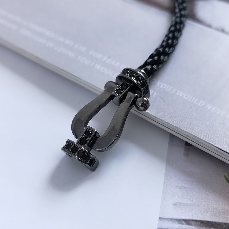[⭐Maelin]FORCE LARGE SERIES HORSESHOE BLACK SAMURAI BRACELET