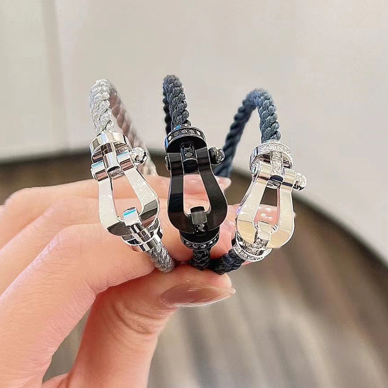 [⭐Maelin]FORCE LARGE HORSESHOE NO DIAMOND BRACELET SILVER