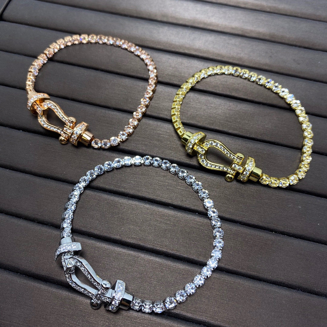 [⭐Maelin]FORCE  LARGE HORSESHOE FULL DIAMOND TENNIS BRACELET