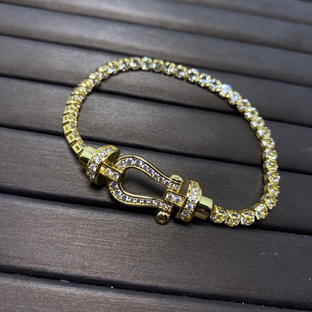 [⭐Maelin]FORCE  HORSESHOE  DIAMOND TENNIS BRACELET
