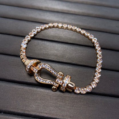 [⭐Maelin]FORCE  LARGE HORSESHOE FULL DIAMOND TENNIS BRACELET