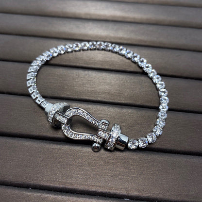 [⭐Maelin]FORCE  LARGE HORSESHOE FULL DIAMOND TENNIS BRACELET
