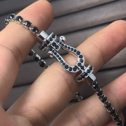 [⭐Maelin]FORCE  LARGE HORSESHOE FULL DIAMOND TENNIS BRACELET
