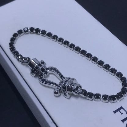 [⭐Maelin]FORCE  LARGE HORSESHOE FULL DIAMOND TENNIS BRACELET