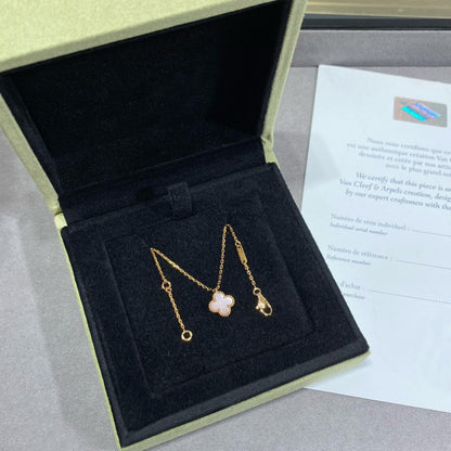 [⭐Maelin]CLOVER 15MM PINK MOTHER-OF-PEARL SINGLE FLOWER NECKLACE