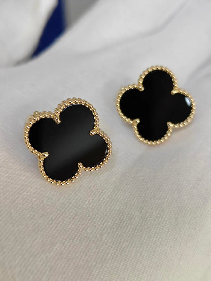 [⭐Maelin]CLOVER 20MM BLACK MOP EARRINGS