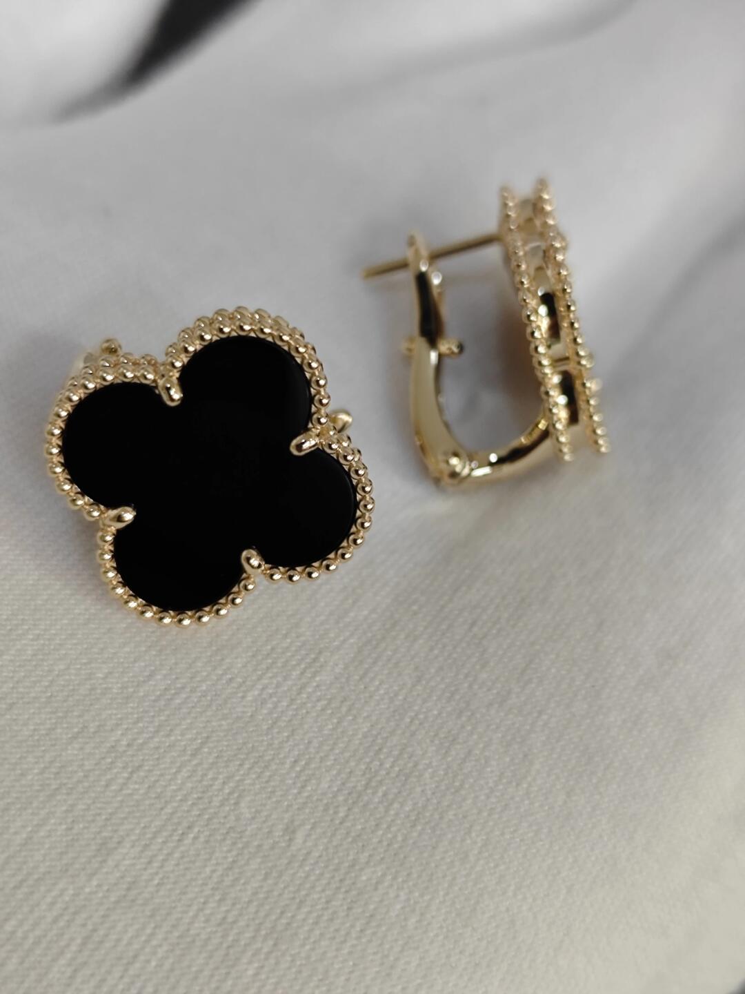 [⭐Maelin]CLOVER 20MM BLACK MOP EARRINGS